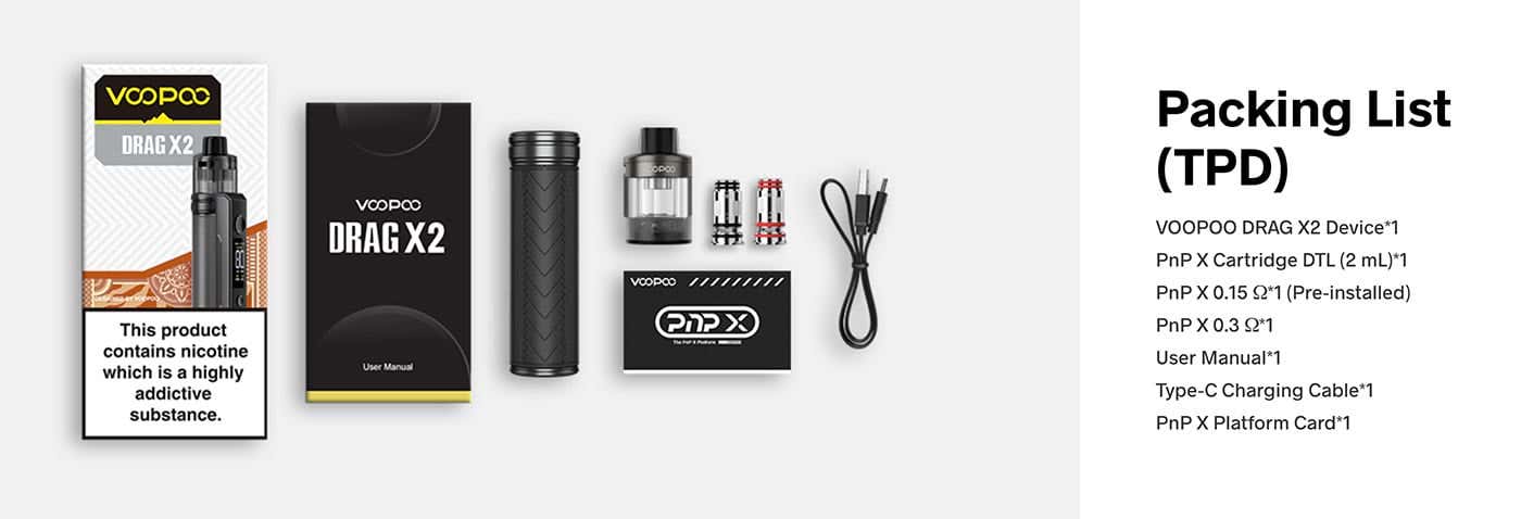 VooPoo Drag X2 Pod Vape Kit - What's in the box?