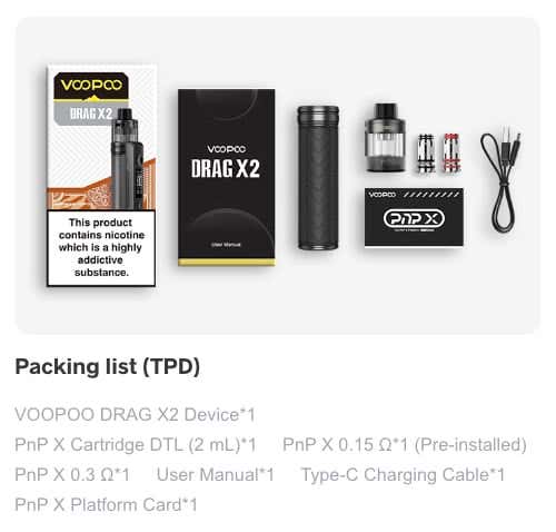 VooPoo Drag X2 Pod Vape Kit - What's in the box?
