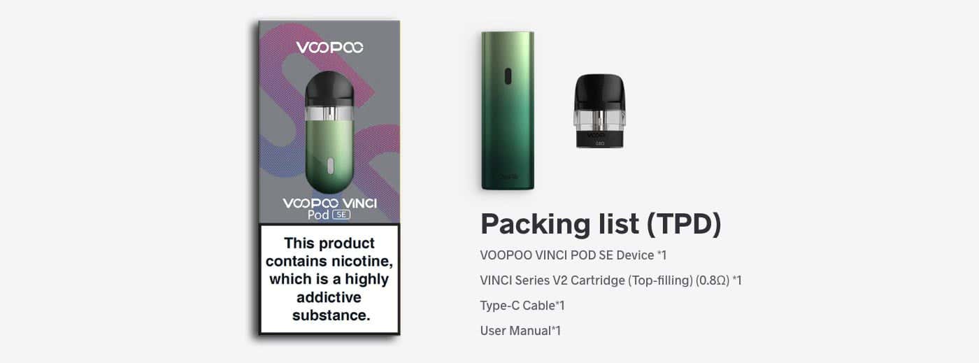 Voopoo Vinci Pod SE Kit - What's in the box?