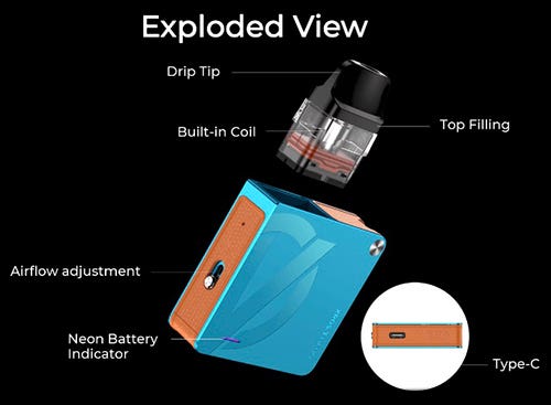 Vaporesso XROS 3 Nano Innovation Edition Pod Vape Kit - Exploded view
