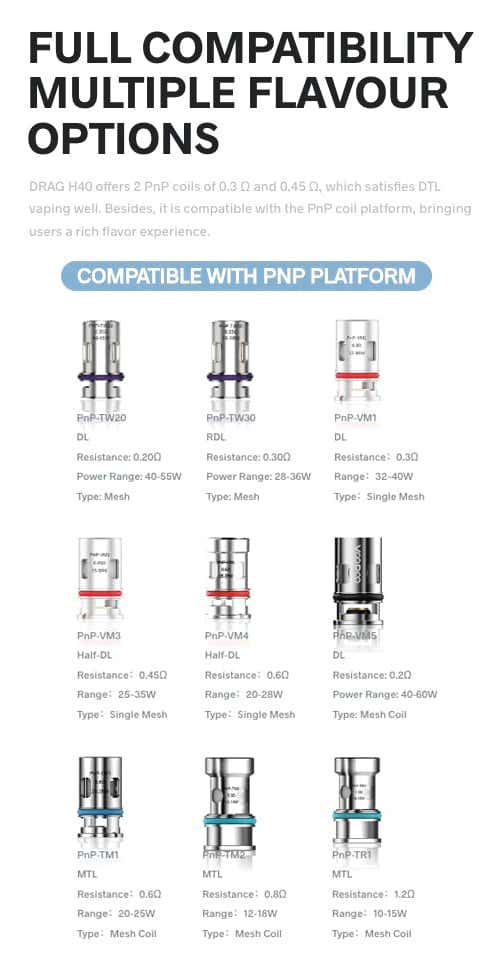 VooPoo PnP Platform - Full compatibility and multiple flavour options