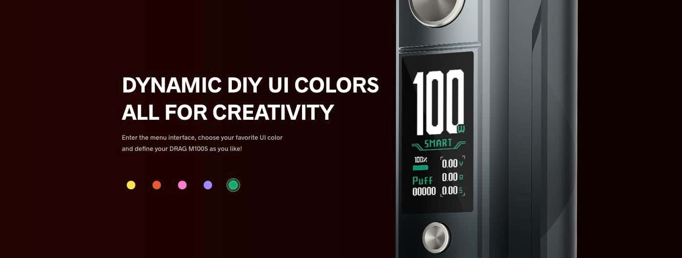 Voopoo Drag M100S Mod - Dynamic DIY UI colours for creativity