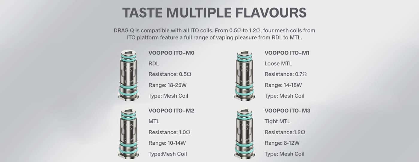VooPoo ITO Coils - Multiple taste and MTL flavours