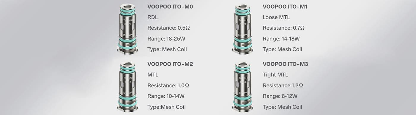 VooPoo ITO Coils - Multiple taste and MTL flavours