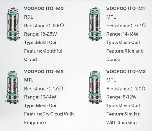 VooPoo ITO Coils - Multiple taste and MTL flavours