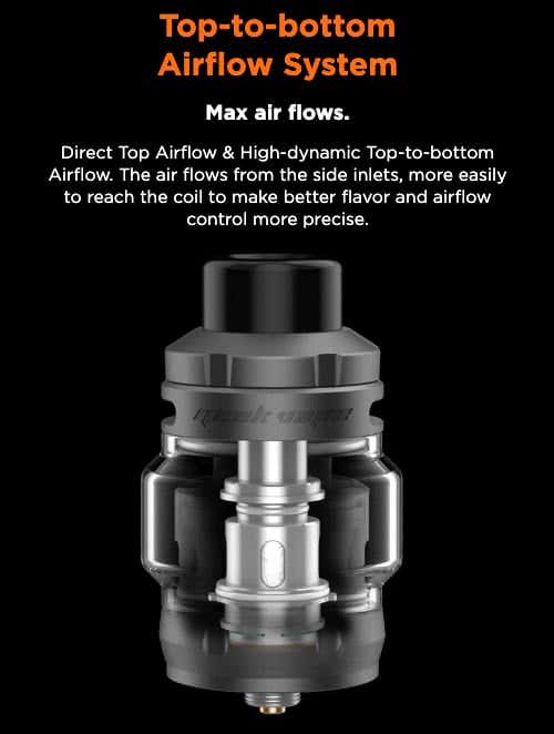 Geekvape Z Max Tank - Top-to-botom airflow system