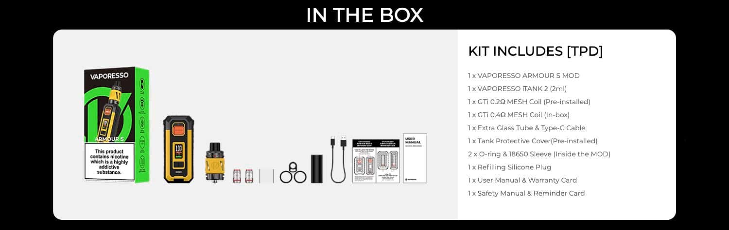 Vaporesso Armour Max 220w Kit - What's in the box?