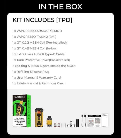 Vaporesso Armour Max 220w Kit - What's in the box?