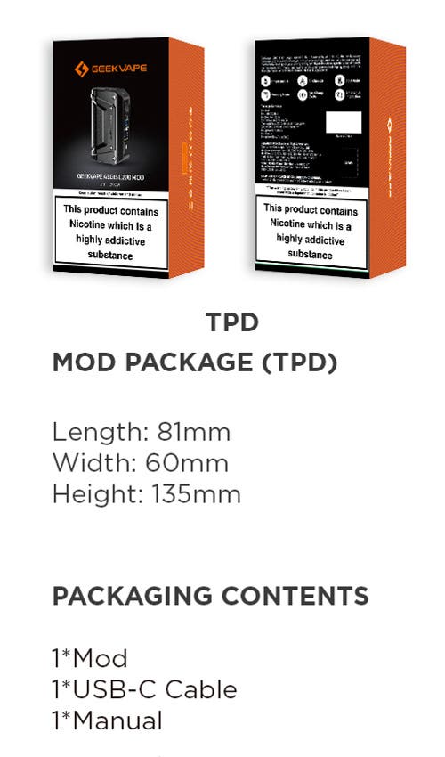 Geekvape Aegis Legend 3 Box Mod - What's in the TPD Box?