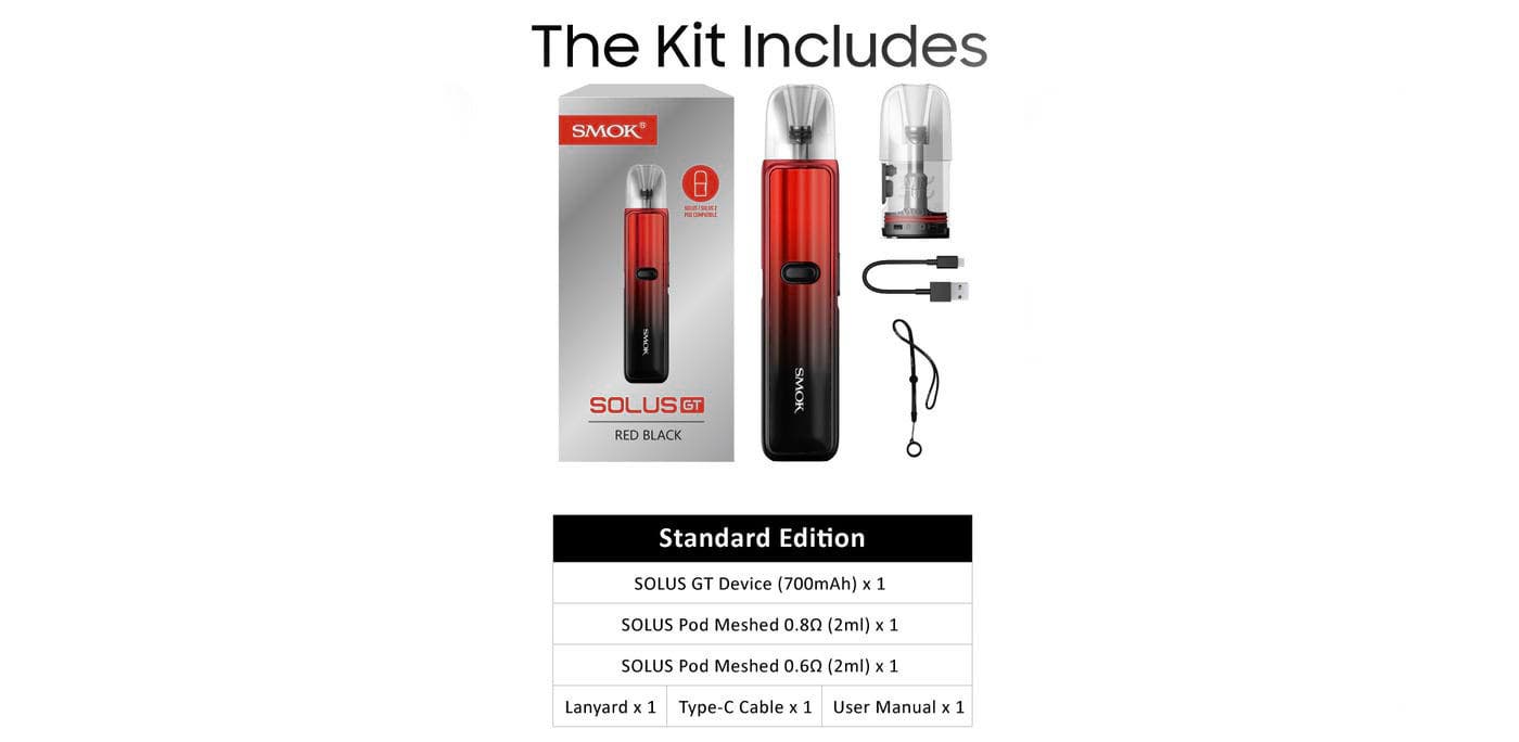 SMOK Solus GT Pod Vape Kit - What's in the Box?