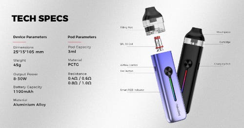 Nevoks Feelin 2 Pod Vape Kit - Technical specifications
