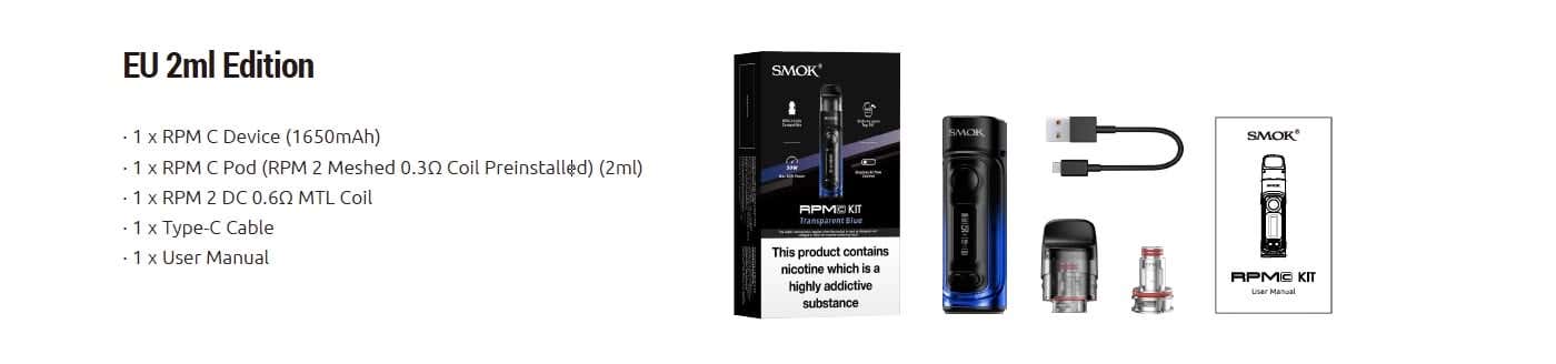 Smok RPM C Pod Vape Kit - What's in the box?