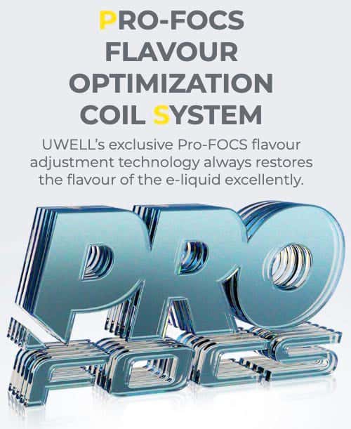 Uwell Caliburn A3S Pods - Upgraded Pro-FOCS flavour optimisation coil system