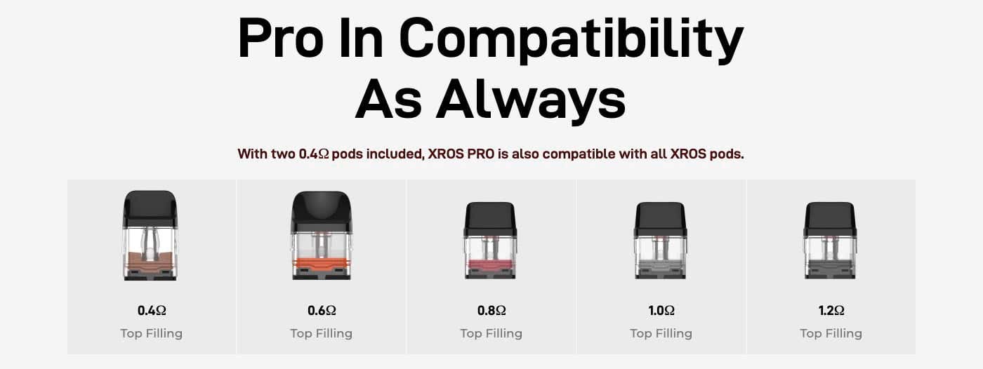 Vaporesso XROS Pro Pod Vape Kit - Pro in compatibility as always