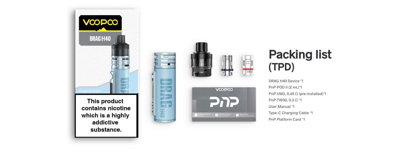 VooPoo Drag H40 Pod Vape Kit - What's included?