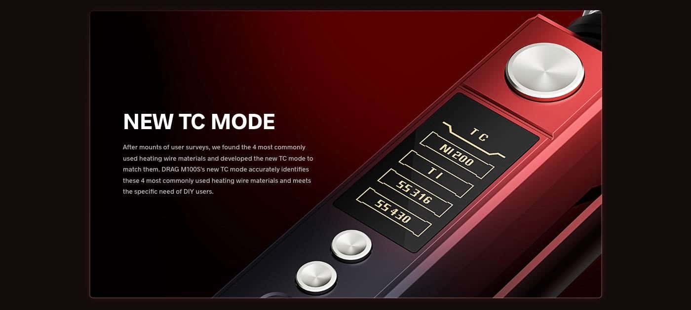 Voopoo Drag M100S Mod - New TC Mode