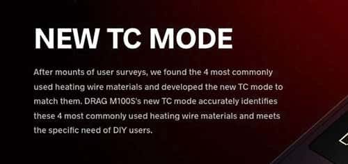 Voopoo Drag M100S Mod - New TC Mode