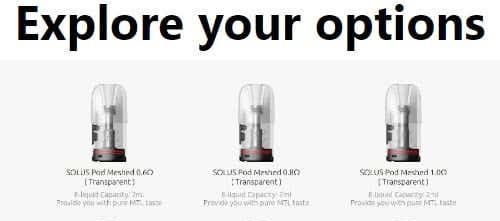 SMOK Solus GT Pod Vape Kit - Vast Range of SMOK Solus GT Pod Cartridges