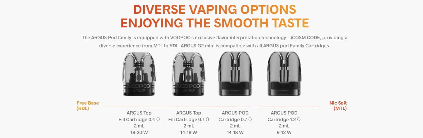 Voopoo Argus G2 Mini Pod Vape Kit - Argus Pod Family