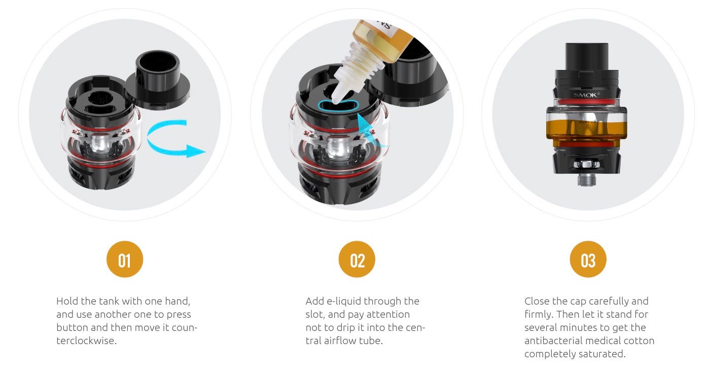 Instructions on how to fill your TFV-Mini V2 sub-ohm tank