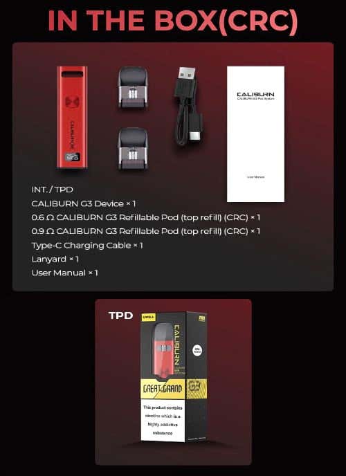 Uwell Caliburn G3 Pod Vape Kit - What's in the box?