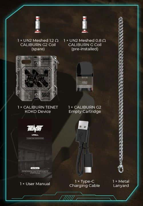Uwell Caliburn Tenet Koko Pod Kit - What's in the box?
