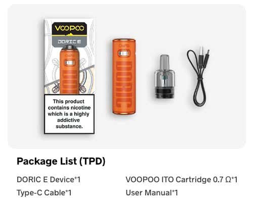 VooPoo Doric E Pod Vape Kit - What's in the box?
