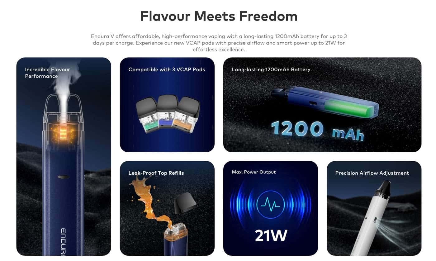 Innokin Endura V Pod Vape Kit - Key Features