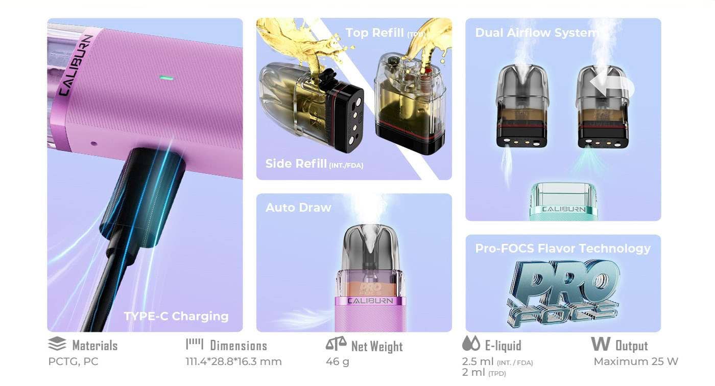 Uwell Caliburn G3 Lite Pod Vape Kit - Key Features and Design