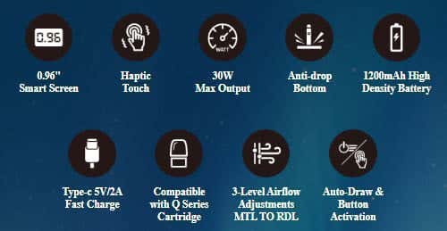 Geekvape Wenax Q Pro Pod Vape Kit - Key Features