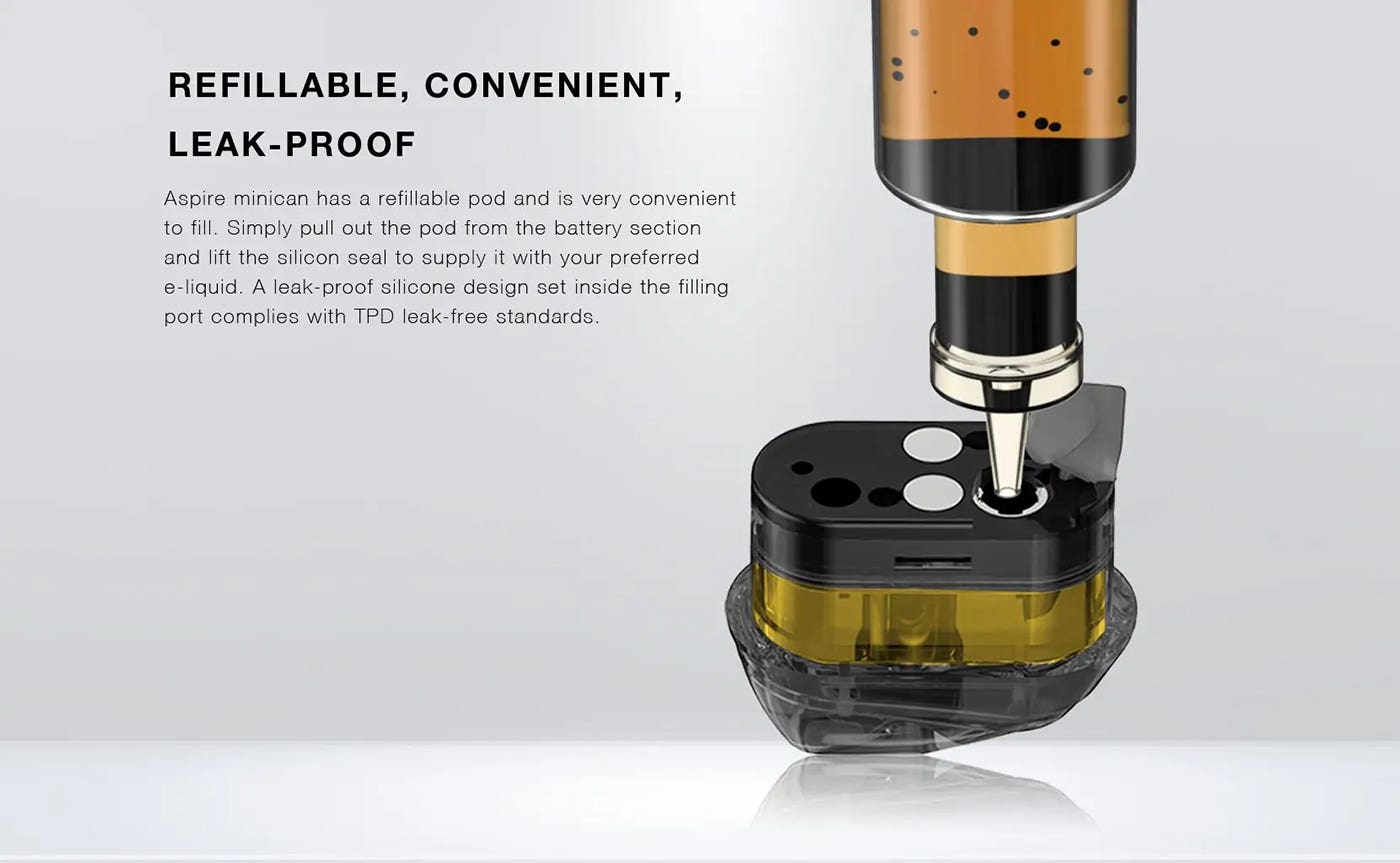 Aspire Minican Replacement E-Liquid Pods - Refillable, convenient and leak-proof