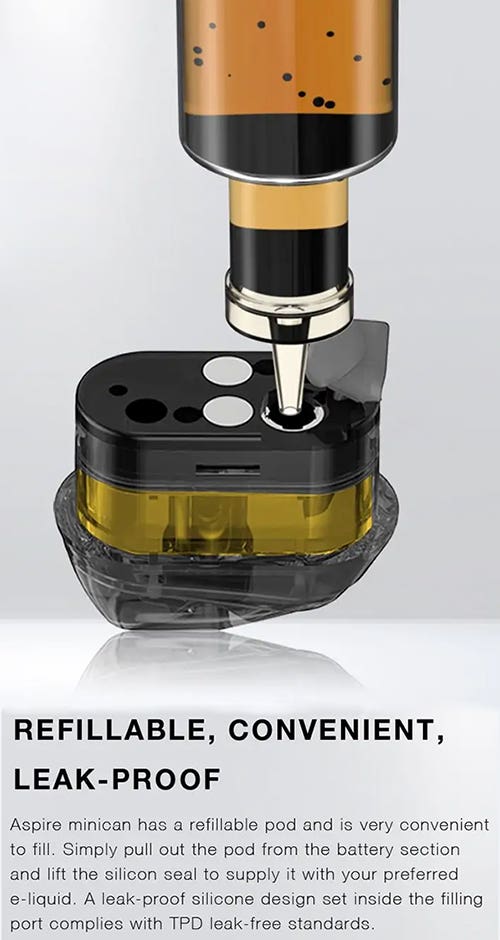 Aspire Minican Replacement E-Liquid Pods - Refillable, convenient and leak-proof