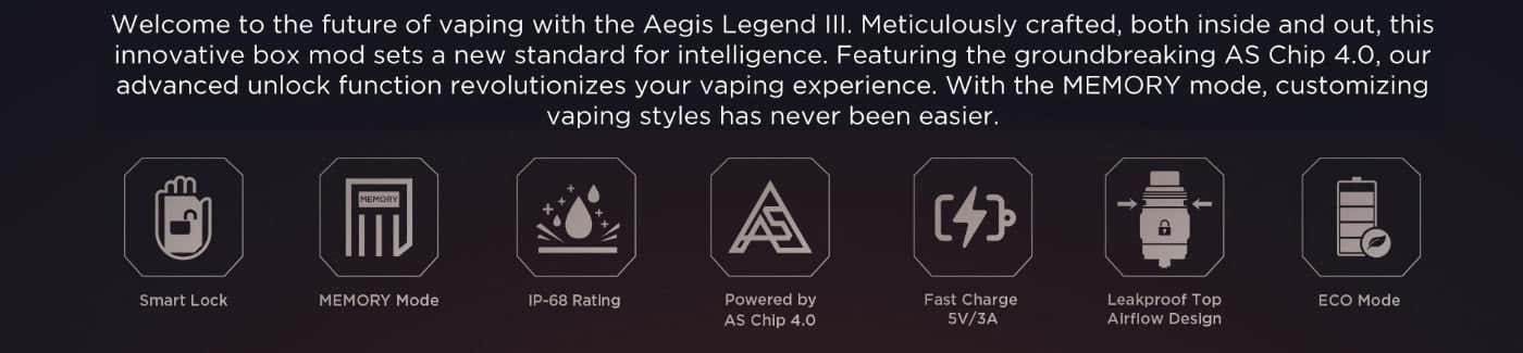 Geekvape Aegis Legend 3 Pod Vape Kit - Key Features