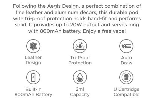 Geekvape AU Pod Kit - Perfect combination of fine leather and aluminium