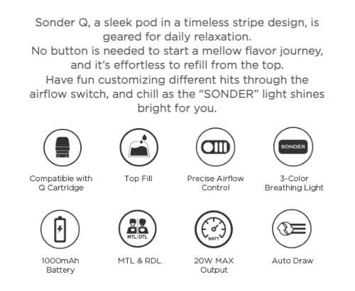 Geekvape Sonder Q Pod Vape Kit - Highlights