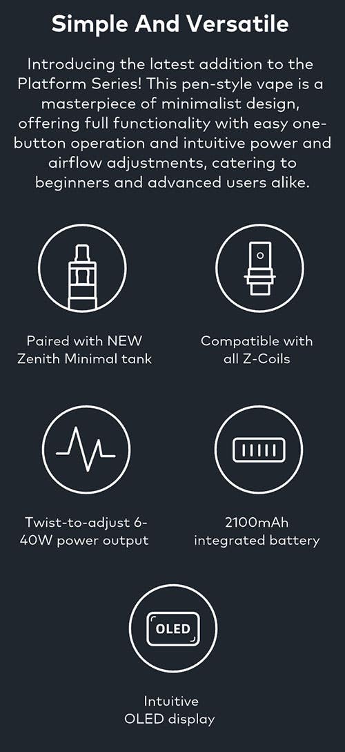 Innokin EZ Tube Zenith Minimal Vape Kit - Key features, simple and versatile