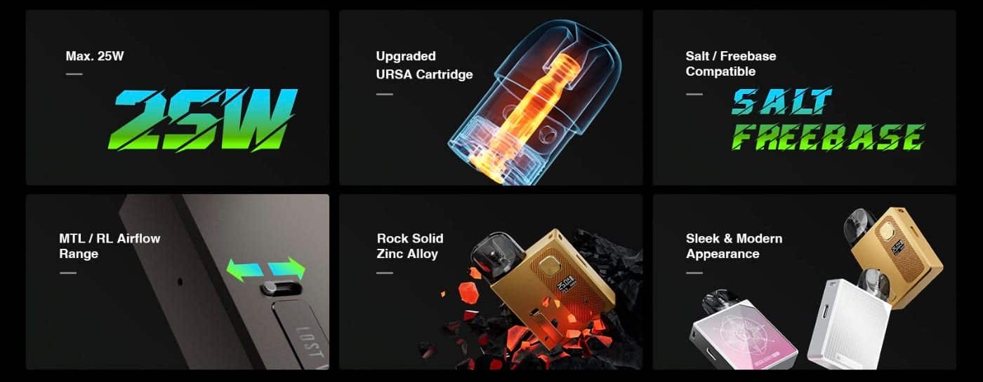 Lost Vape Ursa Baby Pro Pod Vape Kit - Key features and highlights