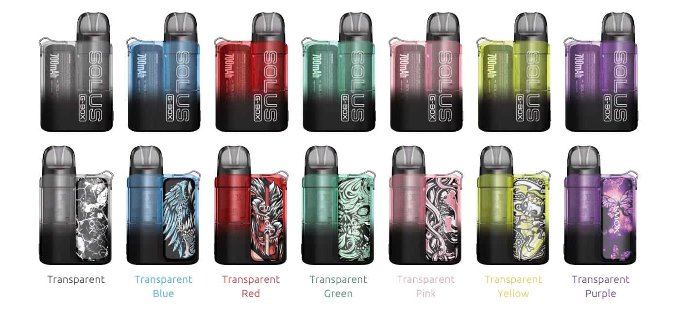 Smok Solus G-Box Pod Vape Kit - 7 transparent colours