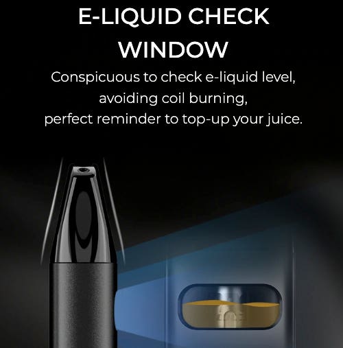 Uwell Caliburn A2, A2K and A2S Pods - E-Liquid check window