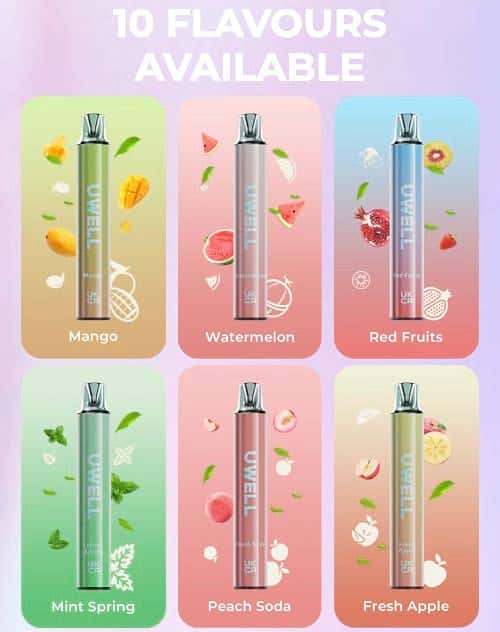 Uwell DH600 Disposable Vape Kit - 10 incredible flavours to choose from