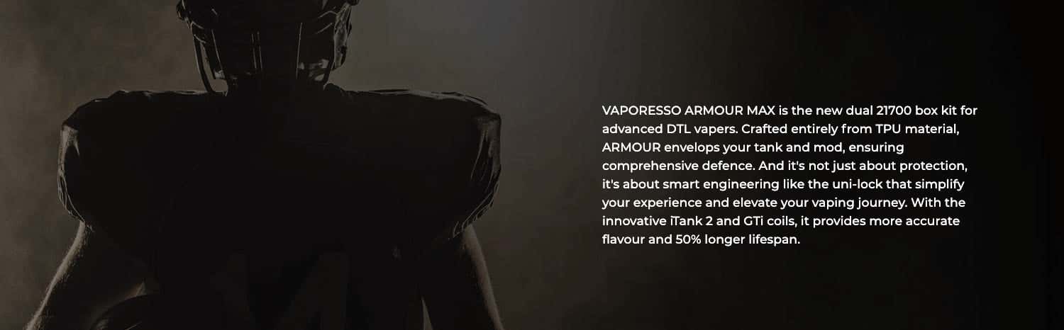 Vaporesso Armour Max Kit - Dual 21700 box kit for advanced DTL vapers