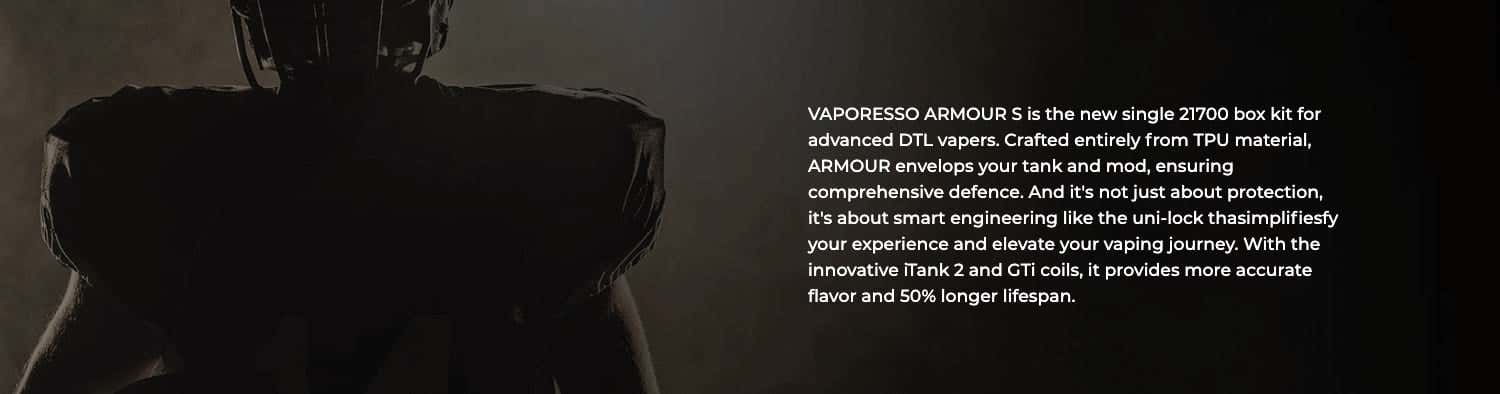 Vaporesso Armour S Kit - Single 21700 box kit for advanced DTL vapers