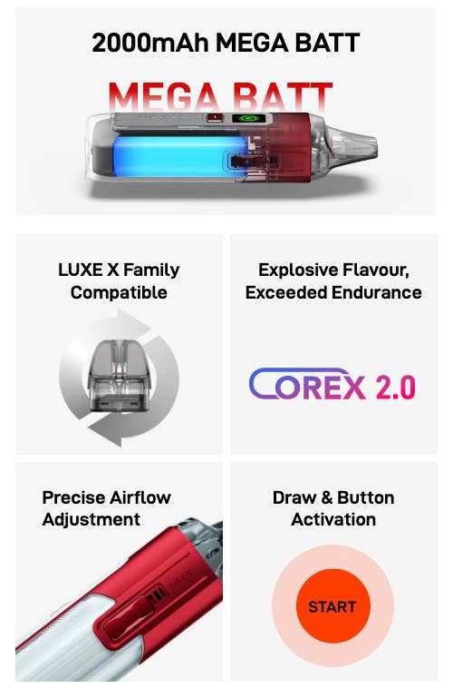 Vaporesso Luxe X2 Pod Vaping Kit - Key highlights and features
