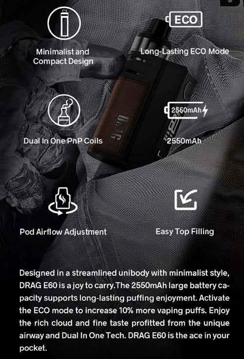 VooPoo Drag E60 - Features and highlights