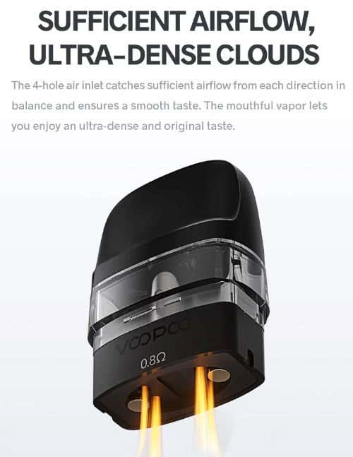 Voopoo Vinci Replacement Pods - Sufficient airflow, ultra-dense clouds