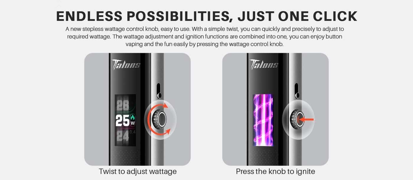Horizontech Talons TW Pod Vape Kit - One-Handed Operation