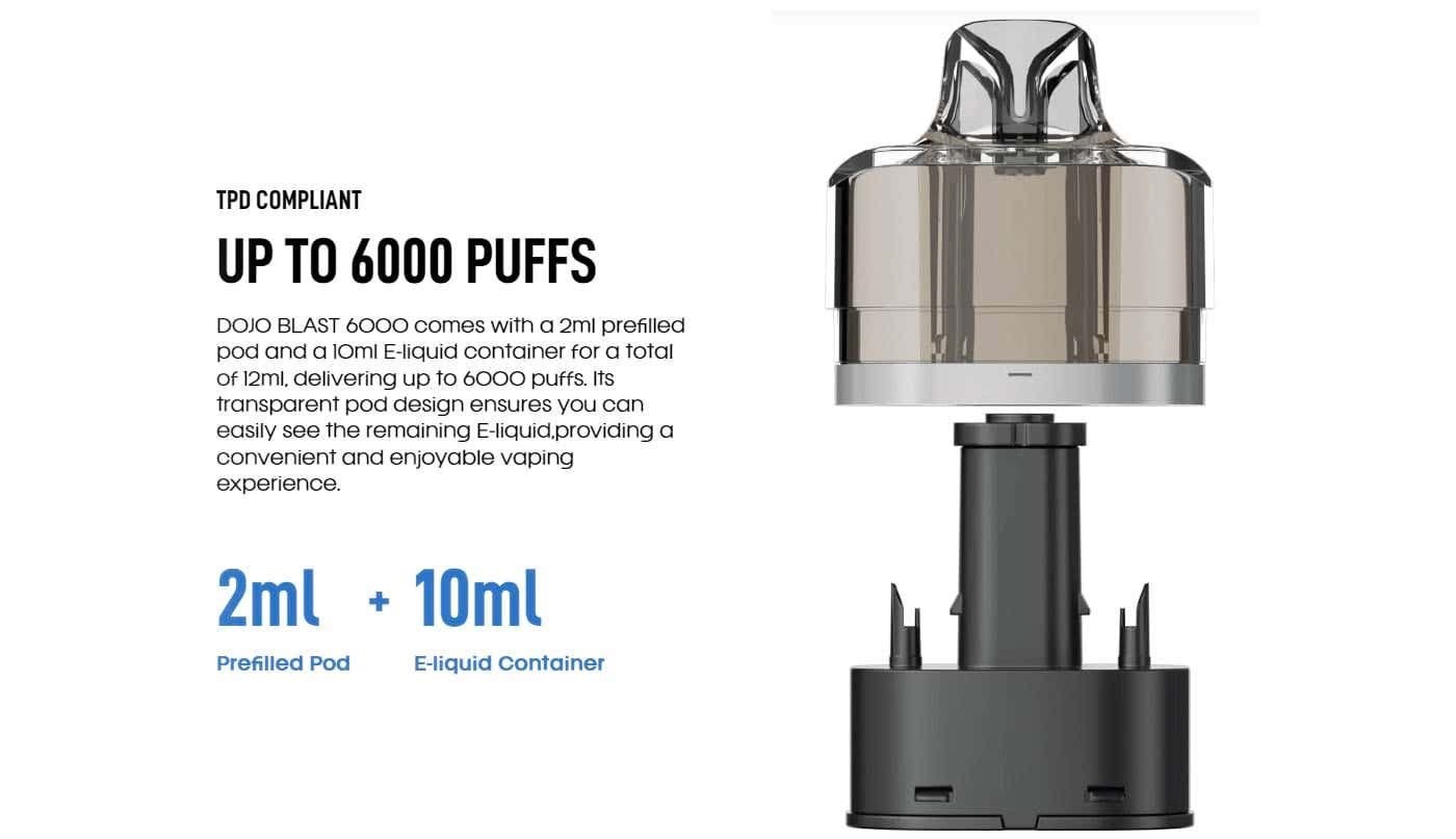 Vaporesso Dojo Blast 6000 Replacement Prefilled Pod - Up to 6000 puffs with TPD Compliance