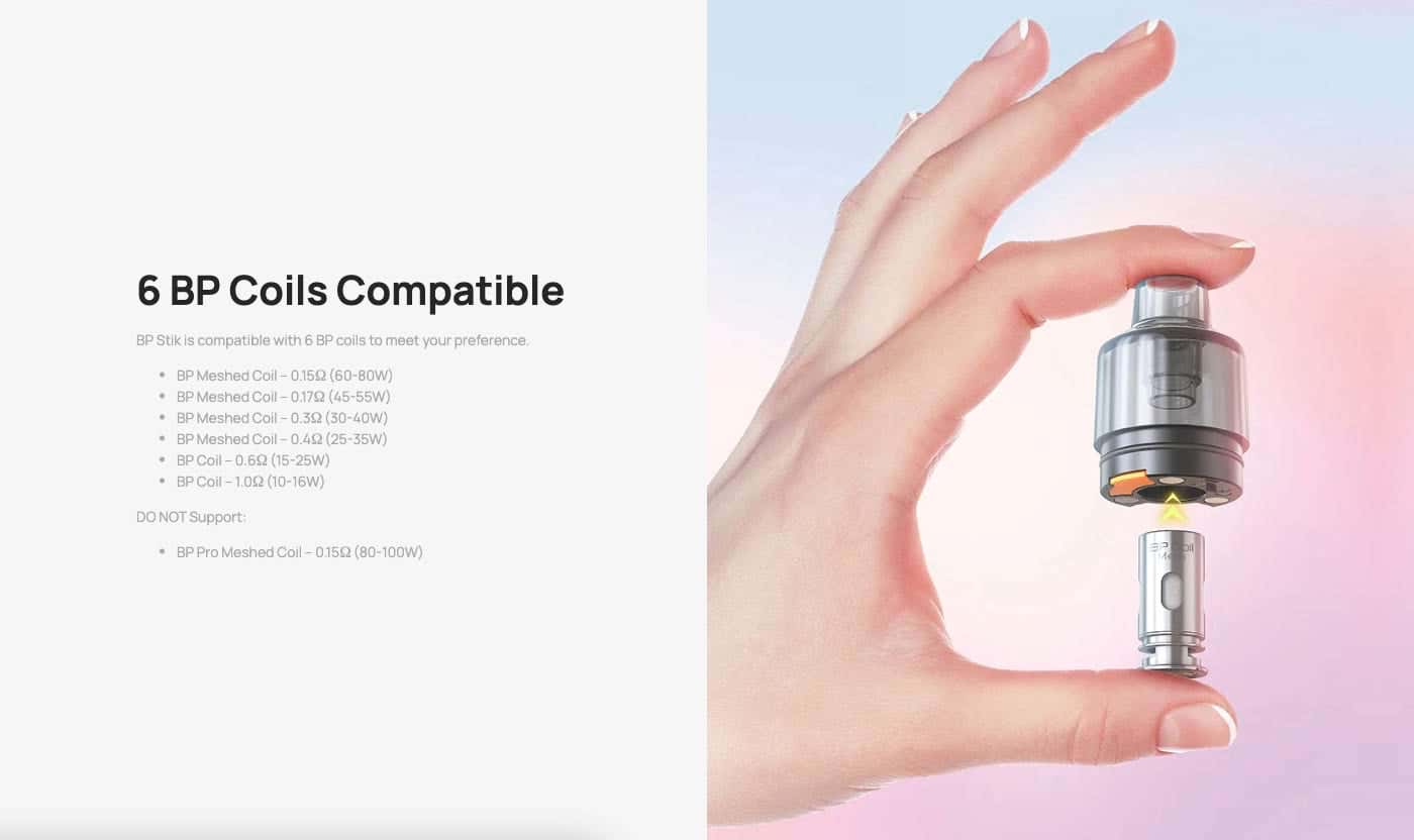 Aspire BP Stik Pod Vape Kit - 6 BP coil compatible