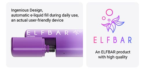Elf Bar AF5000 Disposable Kit - Ingenious design, automatic e-liquid fill during daily use