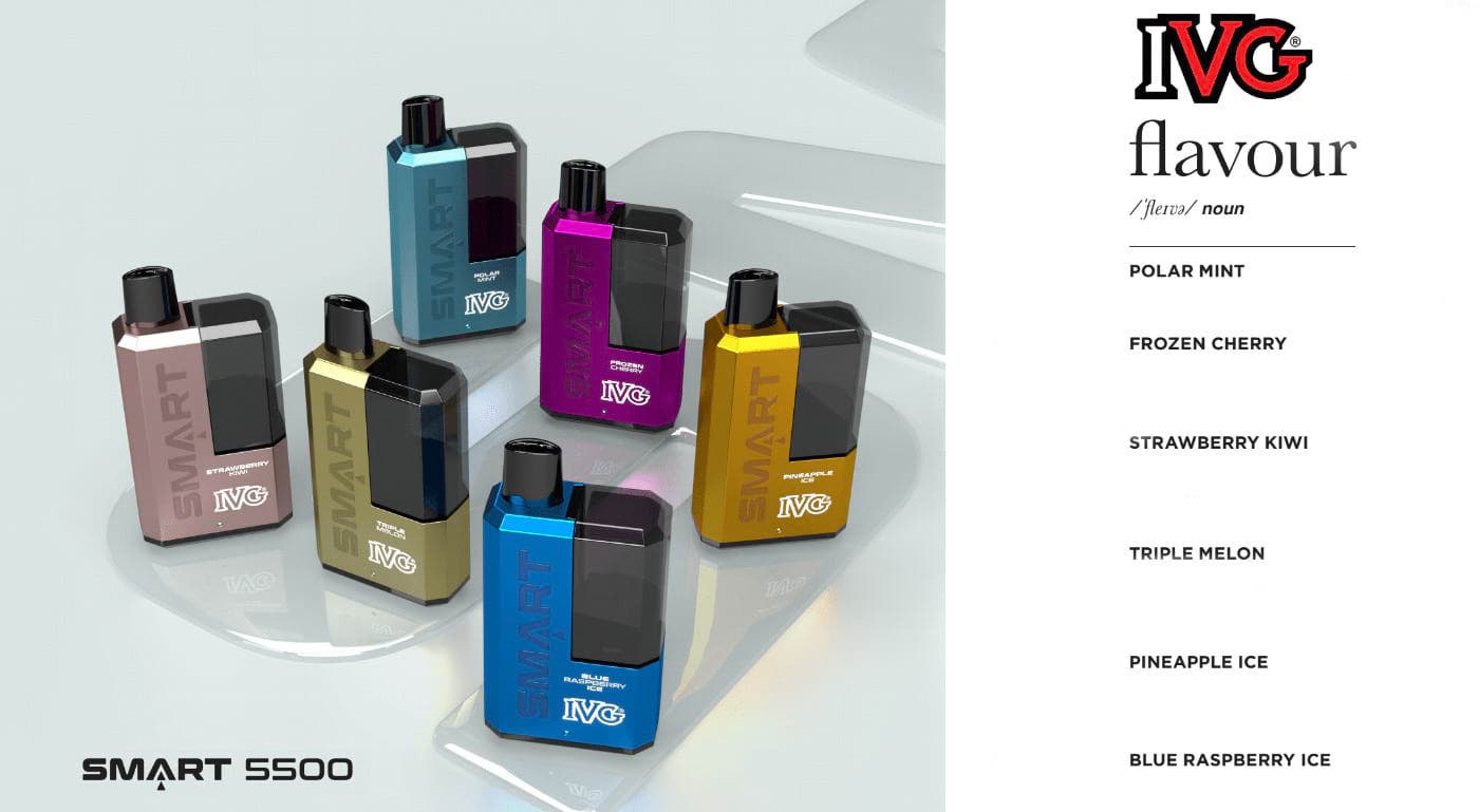 IVG Smart 5500 Refillable Rechargeable Disposable Kit - Flavour List